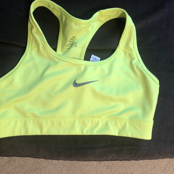 Nike Women's Dri-Fit Neon Yellow Sports Bra (Size Small) - Picture 8 of 9